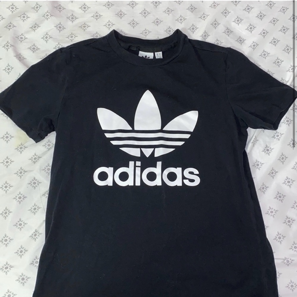 Adidas, black and white T-shirt